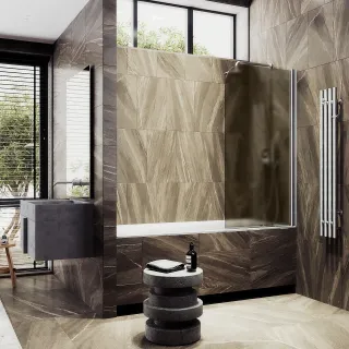 Шторка на ванну MaybahGlass MGV-625-5 80см хром матовый Шторка на ванну MaybahGlass MGV-625-5 80см хром матовый