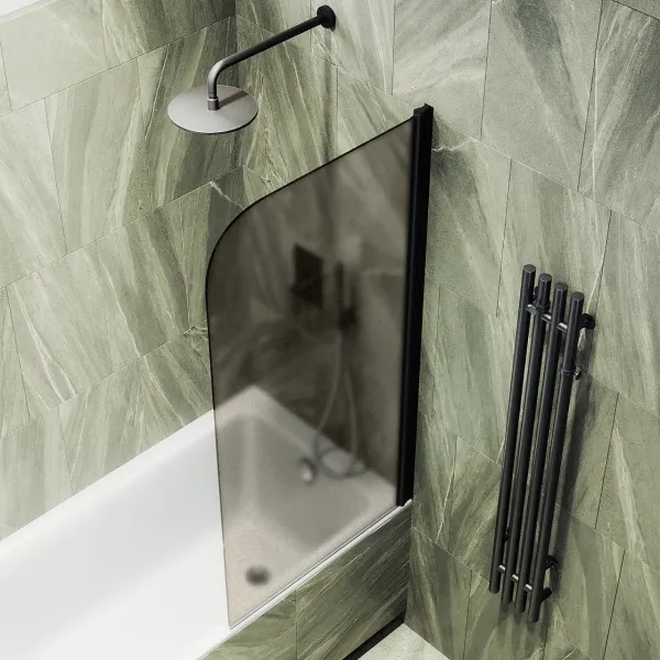 Шторка на ванну MaybahGlass MGV-602-6 40см чёрный