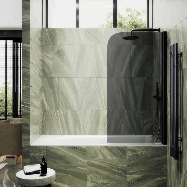 Шторка на ванну MaybahGlass MGV-623-6 80см чёрный