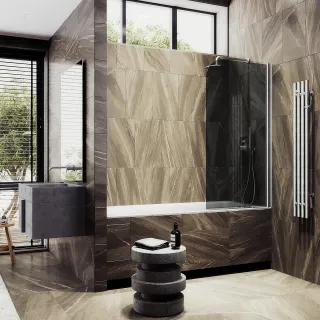 Шторка на ванну MaybahGlass MGV-608-5 50см хром матовый Шторка на ванну MaybahGlass MGV-608-5 50см хром матовый