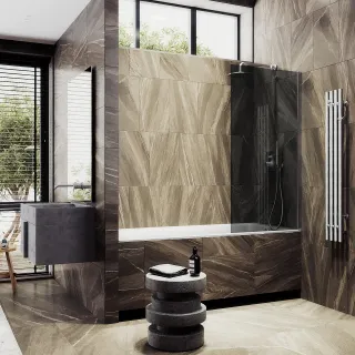 Шторка на ванну MaybahGlass MGV-252-5ш 30см хром матовый Шторка на ванну MaybahGlass MGV-252-5ш 30см хром матовый