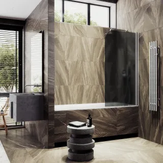 Шторка на ванну MaybahGlass MGV-609-5 50см хром матовый Шторка на ванну MaybahGlass MGV-609-5 50см хром матовый