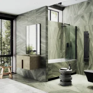Шторка на ванну MaybahGlass MGV-621-6 80см чёрный