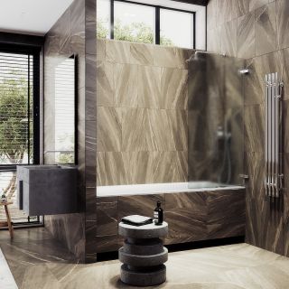 Шторка на ванну MaybahGlass MGV-648-4 40см хром глянцевый Шторка на ванну MaybahGlass MGV-648-4 40см хром глянцевый