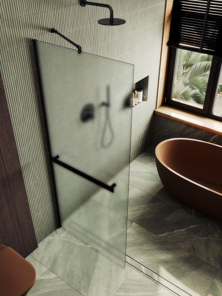 Душевая перегородка MaybahGlass MGD-731-6ш 79см чёрный