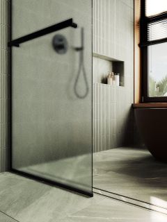 Душевая перегородка MaybahGlass MGD-731-6у 79см чёрный Душевая перегородка MaybahGlass MGD-731-6у 79см чёрный