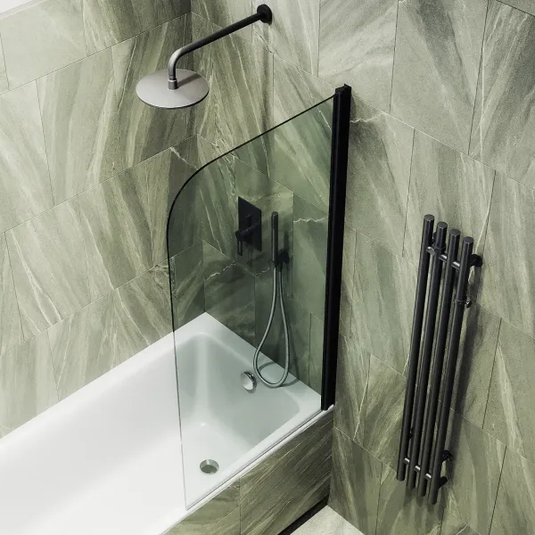 Шторка на ванну MaybahGlass MGV-600-6 80см чёрный
