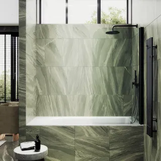 Шторка на ванну MaybahGlass MGV-600-6 80см чёрный Шторка на ванну MaybahGlass MGV-600-6 80см чёрный