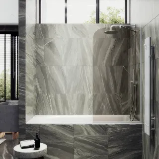 Шторка на ванну MaybahGlass MGV-59-1у 60см белый