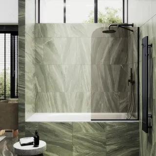 Шторка на ванну MaybahGlass MGV-59-6у 60см чёрный