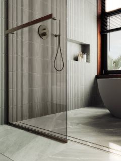 Душевая перегородка MaybahGlass MGD-727-2у 79см бронза Душевая перегородка MaybahGlass MGD-727-2у 79см бронза