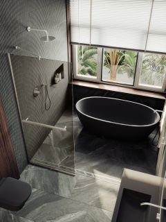 Душевая перегородка MaybahGlass MGD-727-5у 79см хром матовый Душевая перегородка MaybahGlass MGD-727-5у 79см хром матовый