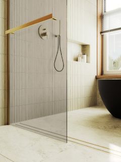 Душевая перегородка MaybahGlass MGD-727-3ш 79см золото Душевая перегородка MaybahGlass MGD-727-3ш 79см золото