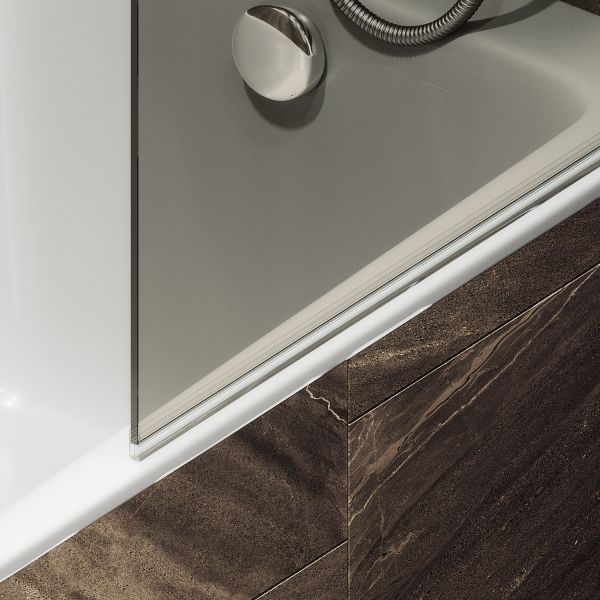 Шторка на ванну MaybahGlass MGV-789-5 80см хром матовый