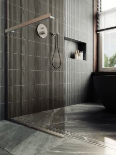 Душевая перегородка MaybahGlass MGD-727-5у 79см хром матовый Душевая перегородка MaybahGlass MGD-727-5у 79см хром матовый