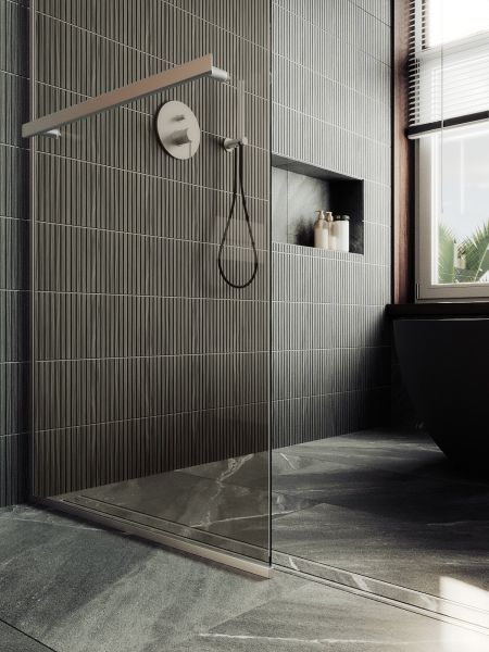 Душевая перегородка MaybahGlass MGD-727-5у 79см хром матовый