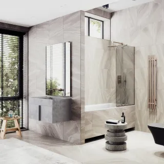 Шторка на ванну MaybahGlass MGV-69-2у 70см бронза Шторка на ванну MaybahGlass MGV-69-2у 70см бронза