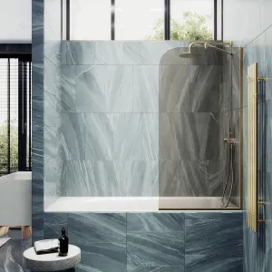 Шторка на ванну MaybahGlass MGV-71-3у 90см золото