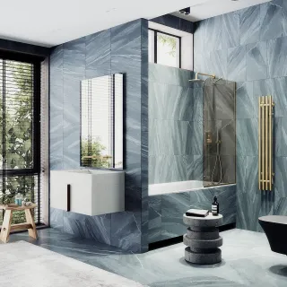 Шторка на ванну MaybahGlass MGV-250-3у 30см золото Шторка на ванну MaybahGlass MGV-250-3у 30см золото