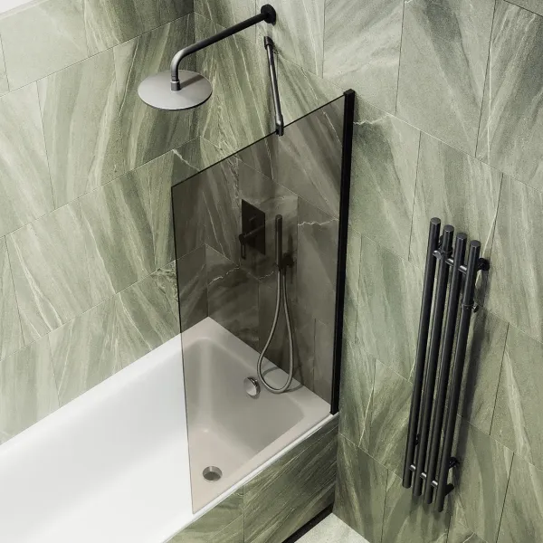 Шторка на ванну MaybahGlass MGV-250-6ш 30см чёрный