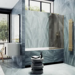 Шторка на ванну MaybahGlass MGV-249-3у 30см золото Шторка на ванну MaybahGlass MGV-249-3у 30см золото