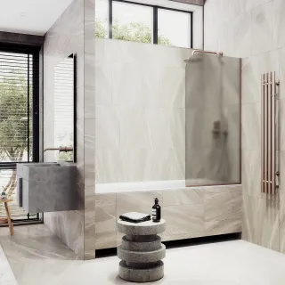 Шторка на ванну MaybahGlass MGV-249-2у 30см бронза Шторка на ванну MaybahGlass MGV-249-2у 30см бронза