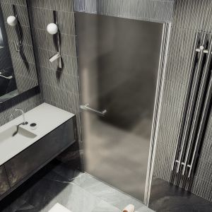 Душевая дверь MaybahGlass MGD-455-5 80см хром матовый/бронза матовая