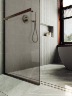 Душевая перегородка MaybahGlass MGD-728-2у 79см бронза Душевая перегородка MaybahGlass MGD-728-2у 79см бронза
