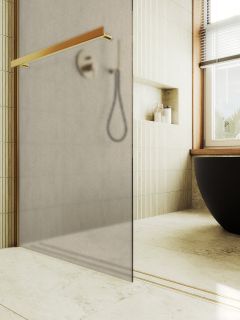 Душевая перегородка MaybahGlass MGD-728-3ш 79см золото Душевая перегородка MaybahGlass MGD-728-3ш 79см золото