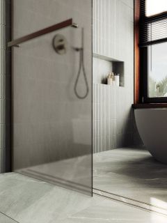 Душевая перегородка MaybahGlass MGD-728-2ш 79см бронза Душевая перегородка MaybahGlass MGD-728-2ш 79см бронза