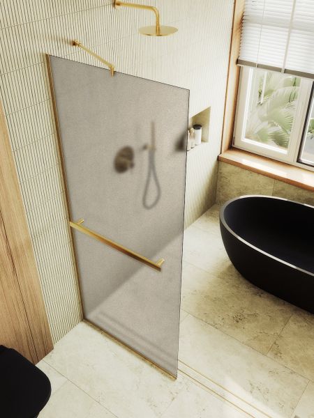 Душевая перегородка MaybahGlass MGD-728-3у 79см золото