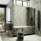 Шторка на ванну MaybahGlass MGV-72-6ш 40см чёрный