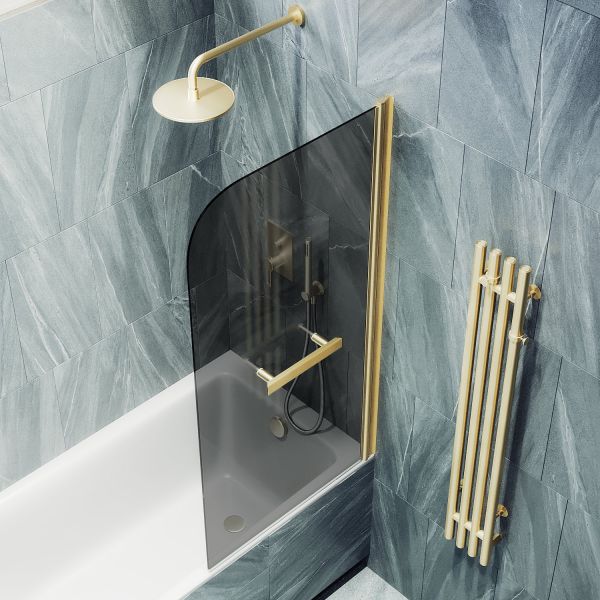 Шторка на ванну MaybahGlass MGV-785-3 70см золото