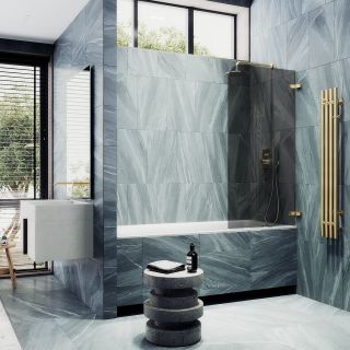 Шторка на ванну MaybahGlass MGV-651-3 40см золото Шторка на ванну MaybahGlass MGV-651-3 40см золото