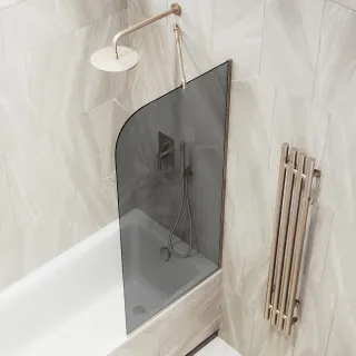 Шторка на ванну MaybahGlass MGV-79-2у 50см бронза