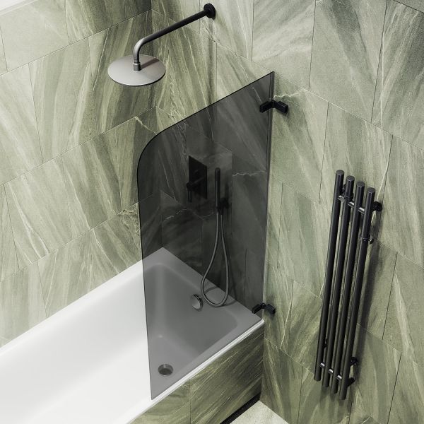 Шторка на ванну MaybahGlass MGV-656-6 70см чёрный