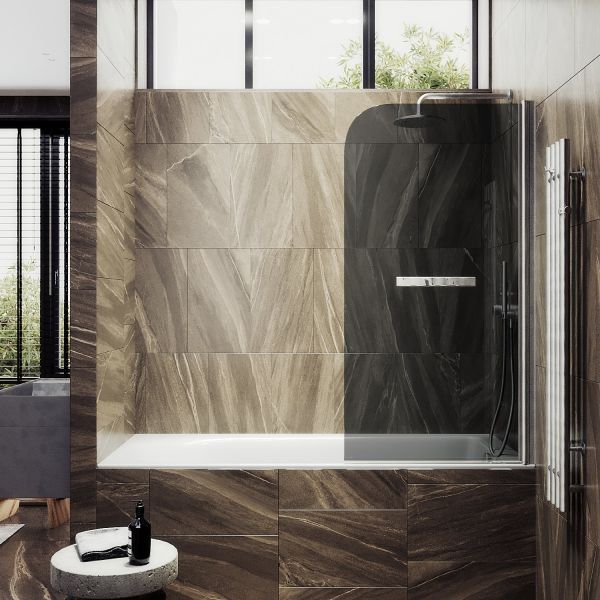 Шторка на ванну MaybahGlass MGV-767-5 40см хром матовый