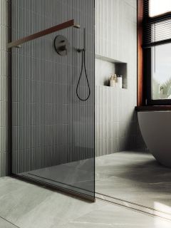 Душевая перегородка MaybahGlass MGD-729-2у 79см бронза Душевая перегородка MaybahGlass MGD-729-2у 79см бронза