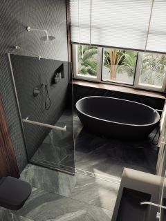 Душевая перегородка MaybahGlass MGD-729-5у 79см хром матовый Душевая перегородка MaybahGlass MGD-729-5у 79см хром матовый