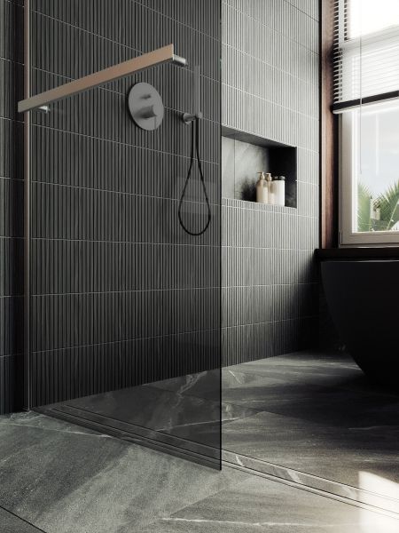 Душевая перегородка MaybahGlass MGD-729-5ш 79см хром матовый