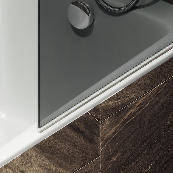 Шторка на ванну MaybahGlass MGV-791-5 80см хром матовый