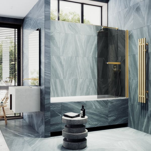 Шторка на ванну MaybahGlass MGV-779-3 60см золото