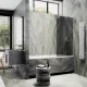 Шторка на ванну MaybahGlass MGV-82-1у 80см белый