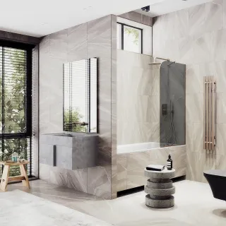 Шторка на ванну MaybahGlass MGV-80-2у 60см бронза Шторка на ванну MaybahGlass MGV-80-2у 60см бронза