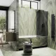 Шторка на ванну MaybahGlass MGV-88-6у 80см чёрный