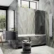 Шторка на ванну MaybahGlass MGV-88-1у 80см белый