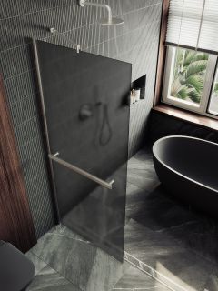 Душевая перегородка MaybahGlass MGD-730-5ш 79см хром матовый Душевая перегородка MaybahGlass MGD-730-5ш 79см хром матовый