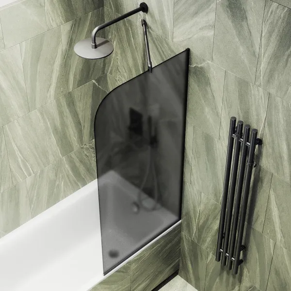 Шторка на ванну MaybahGlass MGV-88-6у 80см чёрный