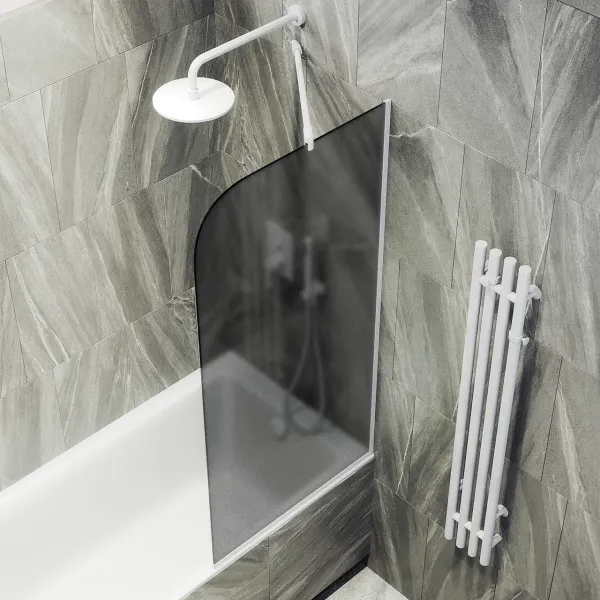 Шторка на ванну MaybahGlass MGV-88-1у 80см белый
