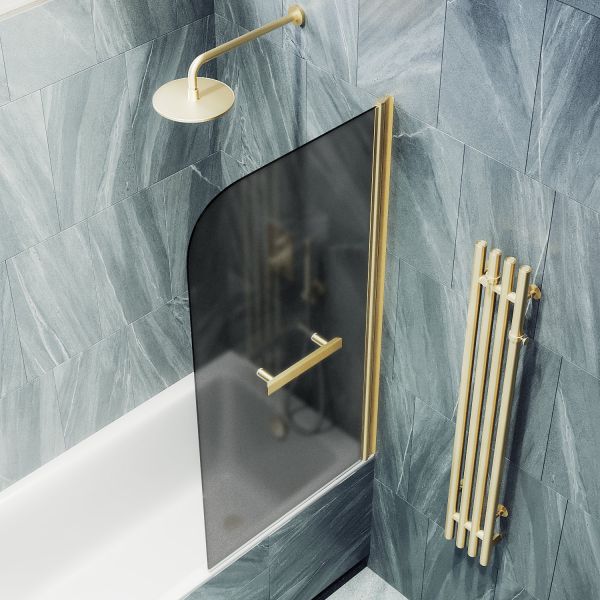 Шторка на ванну MaybahGlass MGV-780-3 60см золото